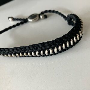 Black and Silver Braided Bracelet